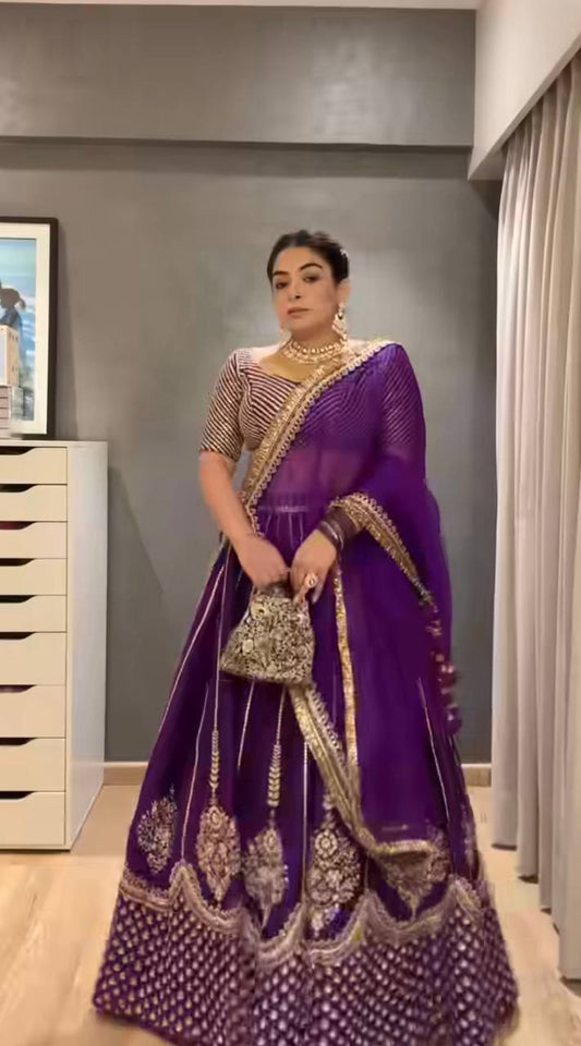 Designer Wedding Wear Heavy Chinon Silk Lehenga Choli with Dupatta β Embroidery Sequence Work