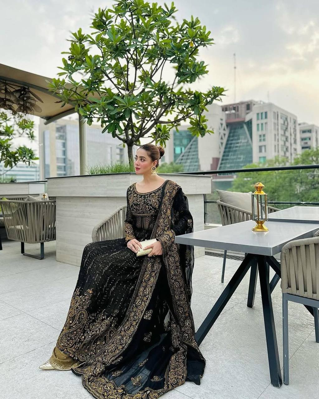 Luxe Black Faux Georgette Long Kurti Set with Palazzo and Dupatta for Special Occasions - Jaipuri Vastra