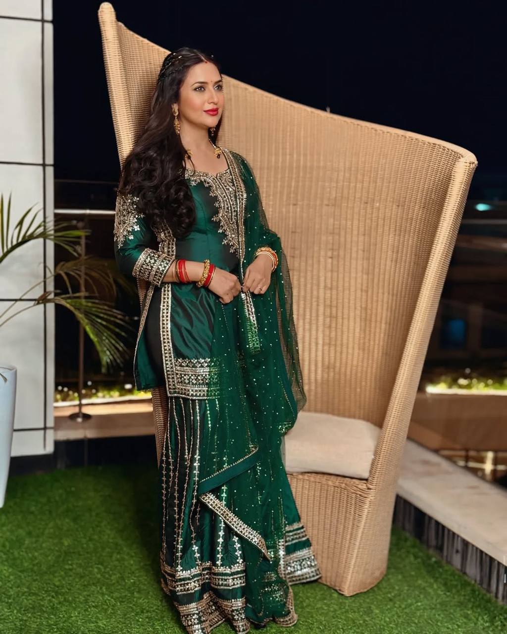 Ready-to-Wear Pure Chinnon Silk Three-Piece Set with Heavy Sequence Embroidery - Jaipuri Vastra