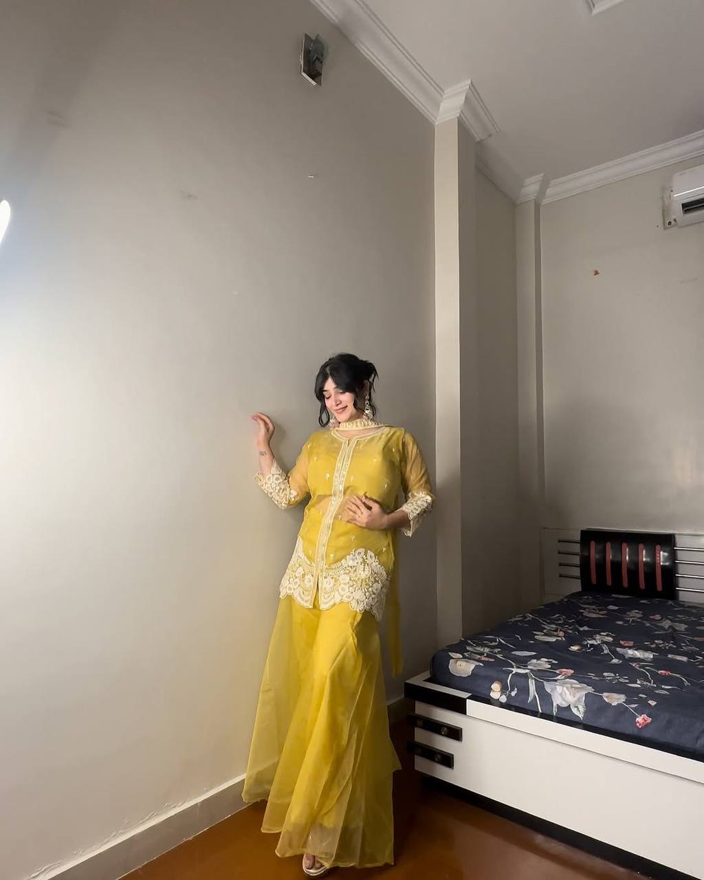 Exclusive Soft Organza Indo-Western Party Wear Set with Embroidered Blouse, Top, Circular Plazzo and Coordinated Dupatta