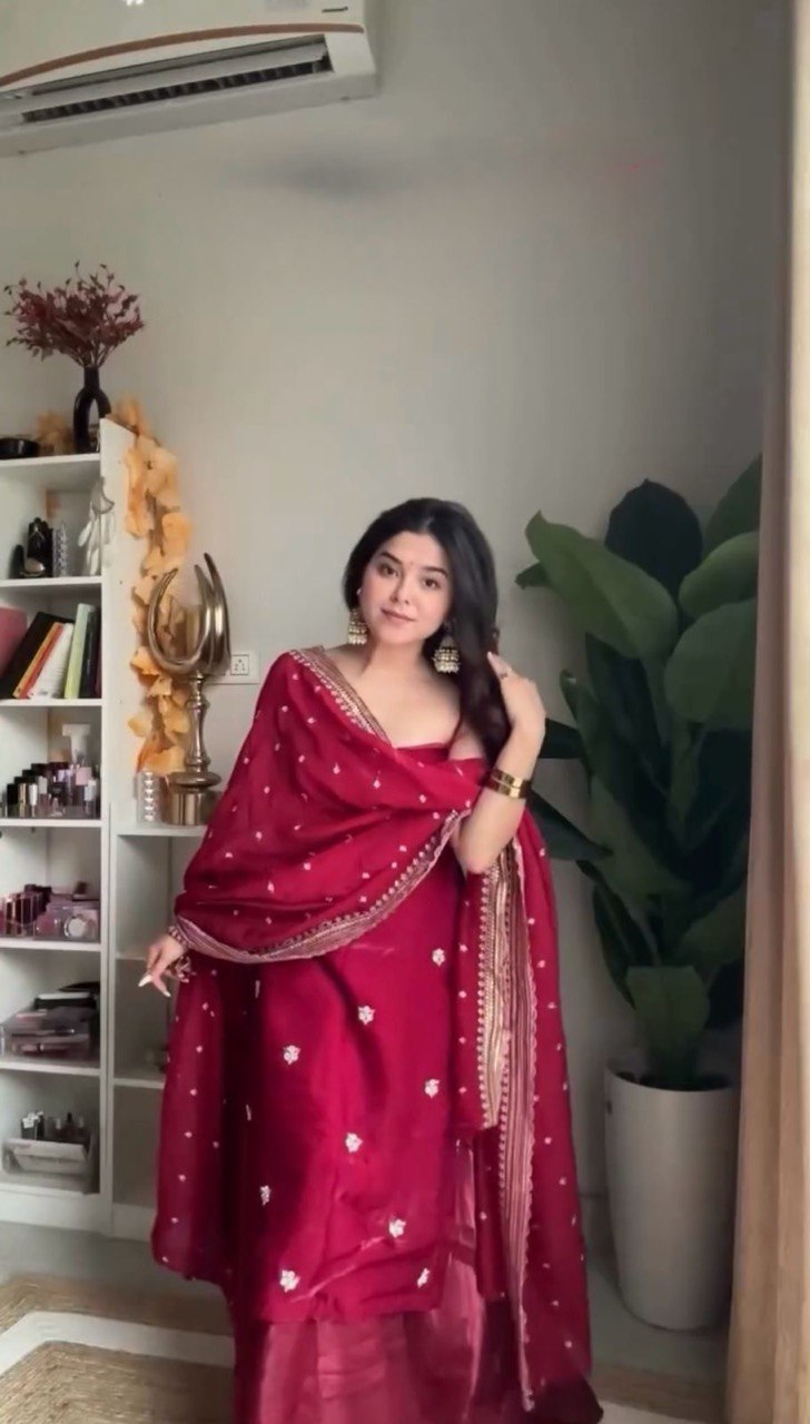 Jimmy Choo Designer Inspired Palazzo Set with Statement Dupatta for Luxe Evenings - Jaipuri Vastra