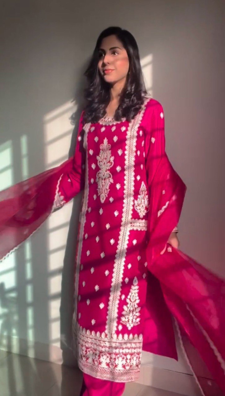 Stylish Roman Silk Palazzo and Dupatta Combination for Elegant Looks - Jaipuri Vastra