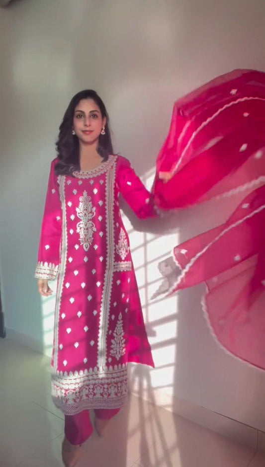 Stylish Roman Silk Palazzo and Dupatta Combination for Elegant Looks - Jaipuri Vastra