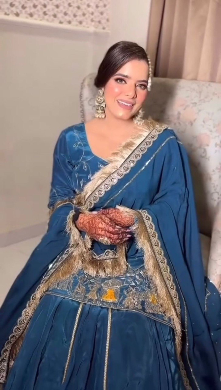 Modern Heritage Natural Crepe Silk Lehenga and Blouse Set with Coordinated Dupatta - Jaipuri Vastra