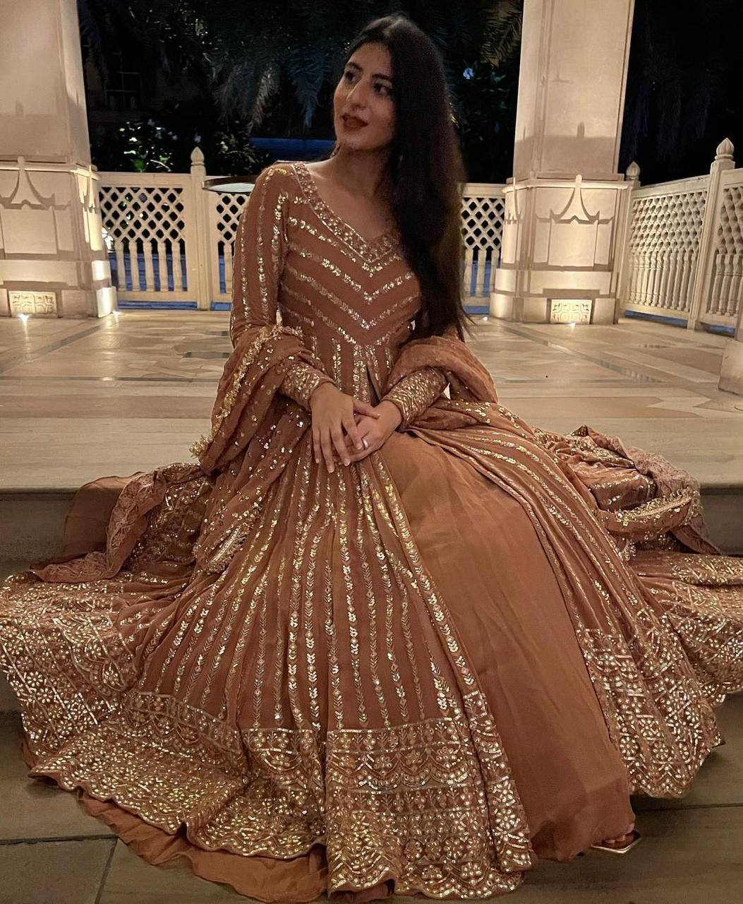 Luxe Faux Georgette Top and Lehenga Set with Dupatta for Special Occasions - Jaipuri Vastra