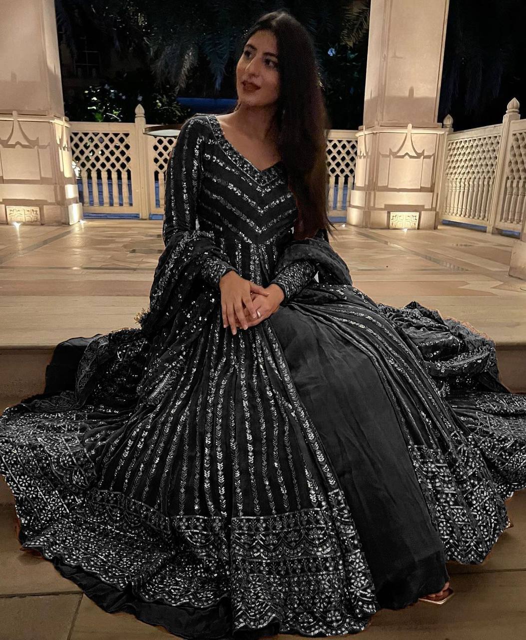 Luxe Faux Georgette Top and Lehenga Set with Dupatta for Special Occasions - Jaipuri Vastra