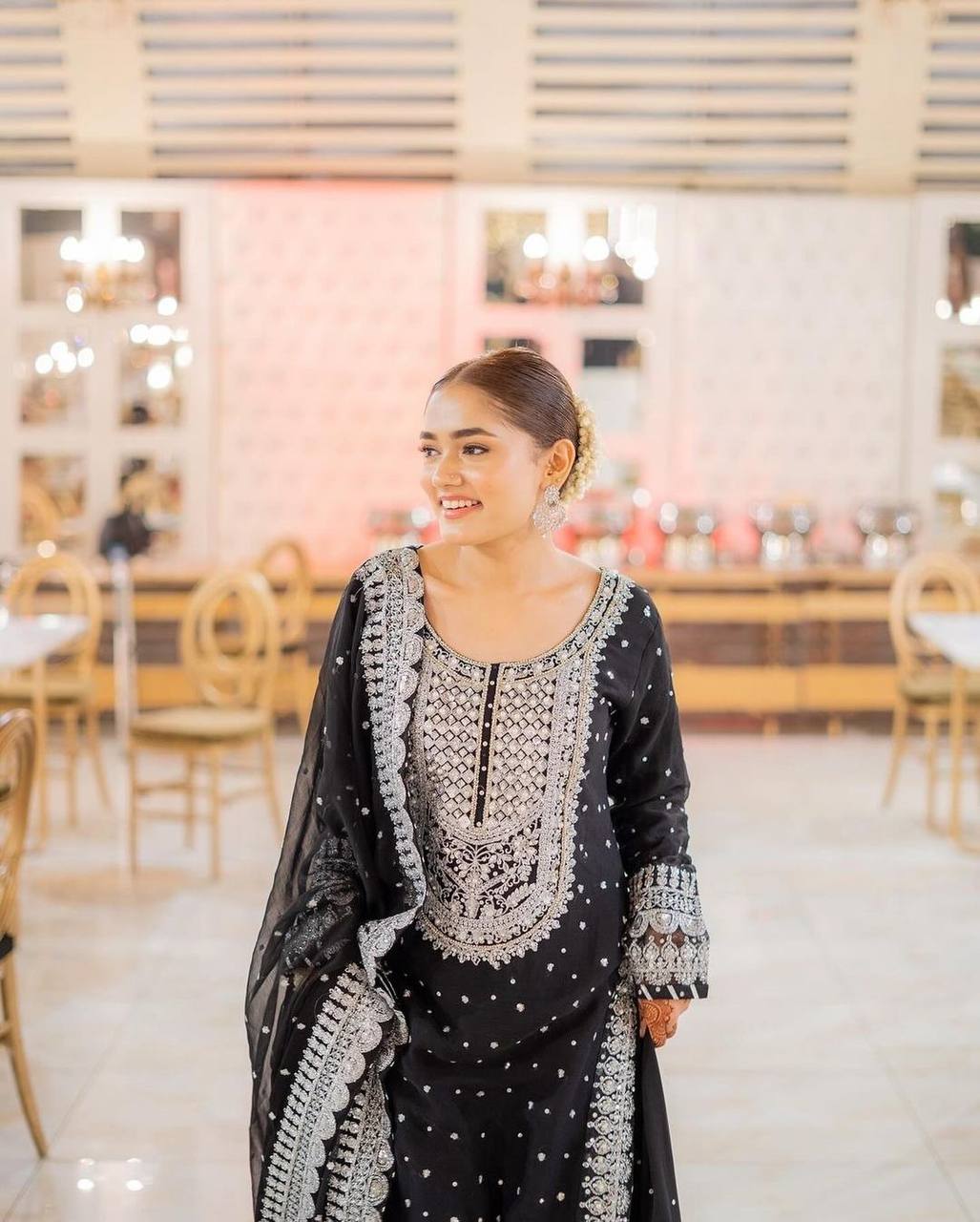 Stylish Black Faux Georgette Top with Lehenga and Dupatta Set for Special Occasions - Jaipuri Vastra