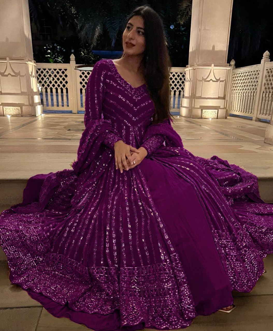Luxe Faux Georgette Top and Lehenga Set with Dupatta for Special Occasions - Jaipuri Vastra