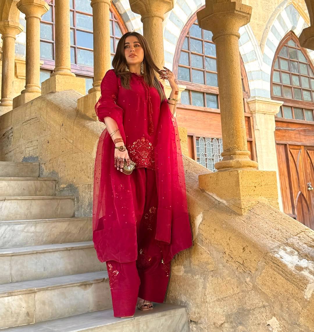 Black Ready to Wear Pure Natural Crepe Silk Suit with Embroidery and Sequence Work