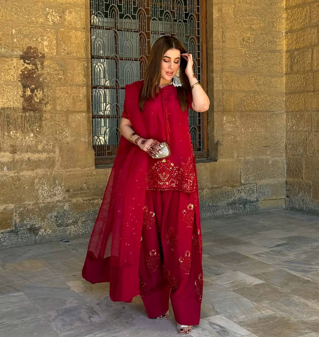 Black Ready to Wear Pure Natural Crepe Silk Suit with Embroidery and Sequence Work