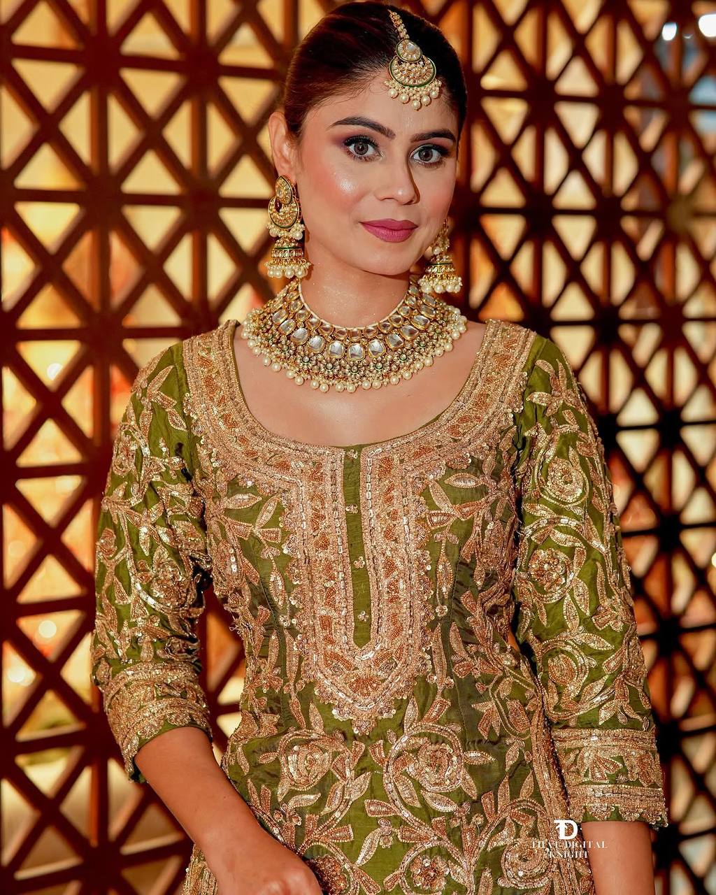 Fancy Dupatta with Party Wear Top and Plazzo in Heavy Embroidered Chinon Silk