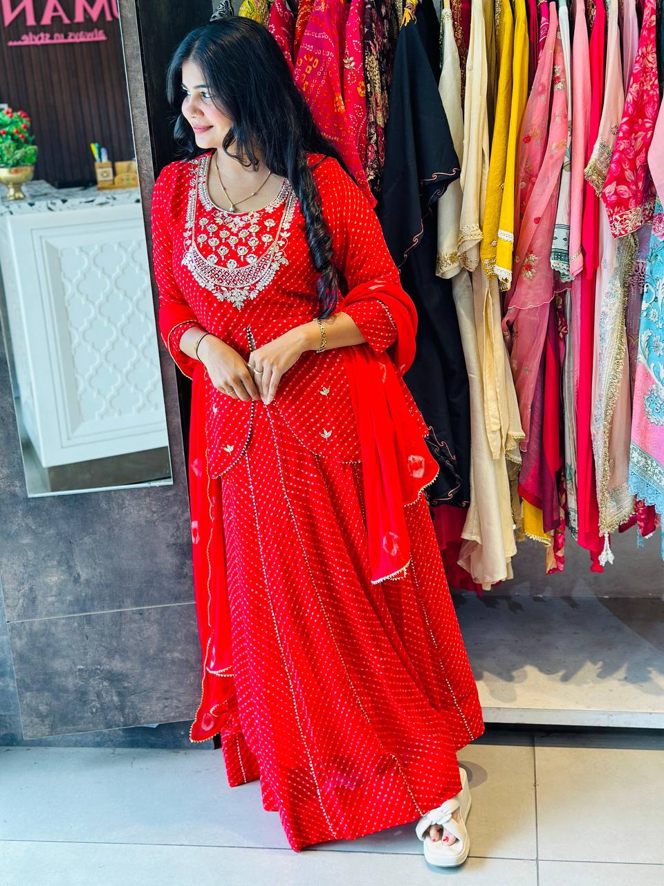 Exclusive Digital Print Lehenga Choli in Georgette with Samosa Lace Dupatta