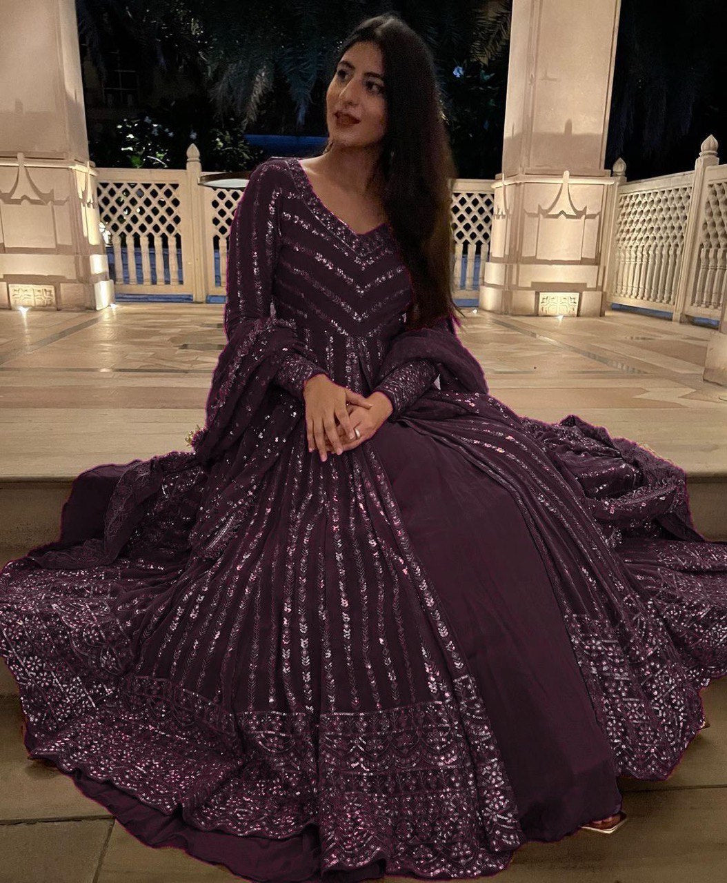 Luxe Faux Georgette Top and Lehenga Set with Dupatta for Special Occasions - Jaipuri Vastra