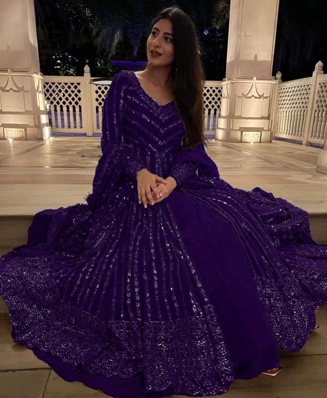 Luxe Faux Georgette Top and Lehenga Set with Dupatta for Special Occasions - Jaipuri Vastra