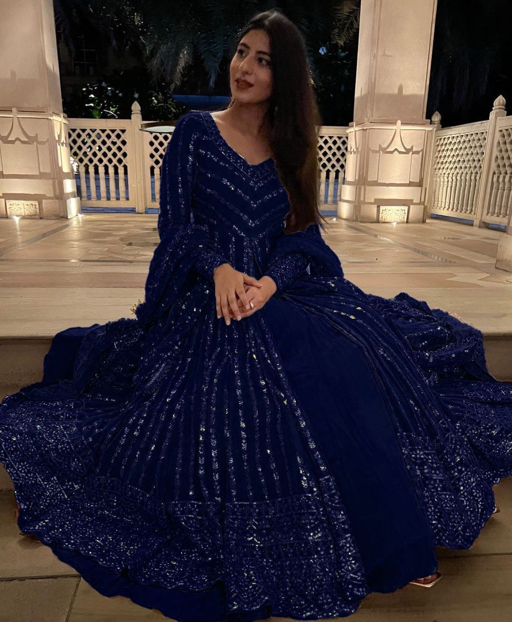 Luxe Faux Georgette Top and Lehenga Set with Dupatta for Special Occasions - Jaipuri Vastra
