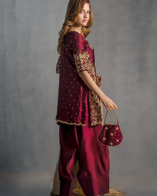 Exclusive Designer Punjabi Salwar Suit with Sequin Embroidery and Matching Dupatta