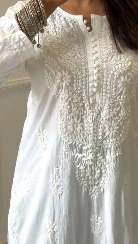 "Saiyaara"-Inspired Look Embroidered One‑Piece Faux Georgette Top with Comfortable Lining