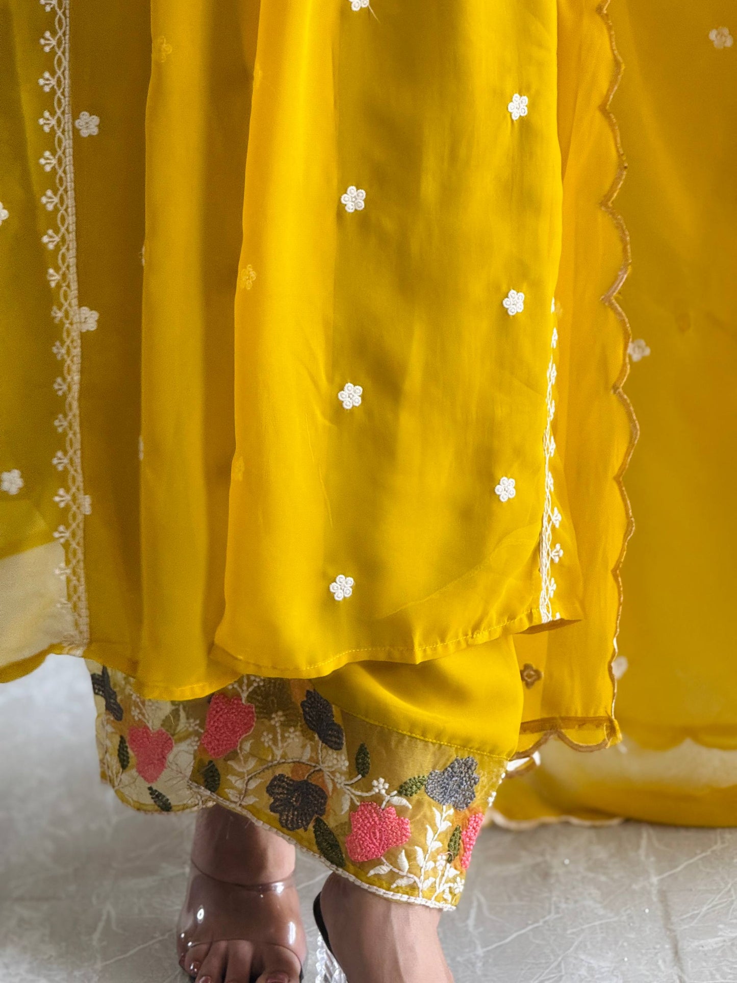 Premium Designer Party Wear Heavy Fox Georgette Top & Pant with Embroidered Dupatta
