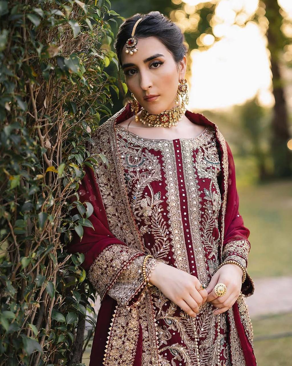 Premium Chain Stitch Embroidered Top and Plazzo Set with Bead Detailing