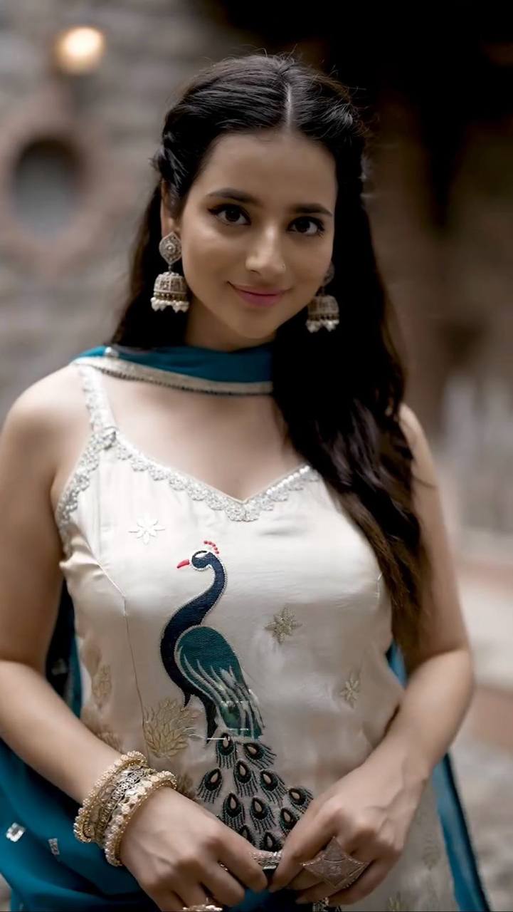 Designer French Crape Plazzo Set with Peacock Embroidery and Lace Border