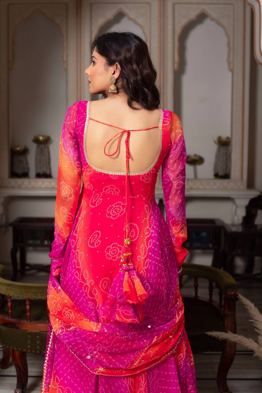 Effortless Charm Faux Georgette Anarkali Set with Micro Cotton Pant & Dupatta