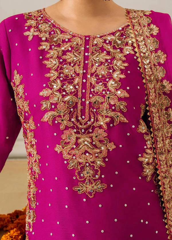 Fully Stitched Maroon Faux Georgette Kurta Plazo Dupatta Set with Intricate Coding and Rivet Moti Embellishments