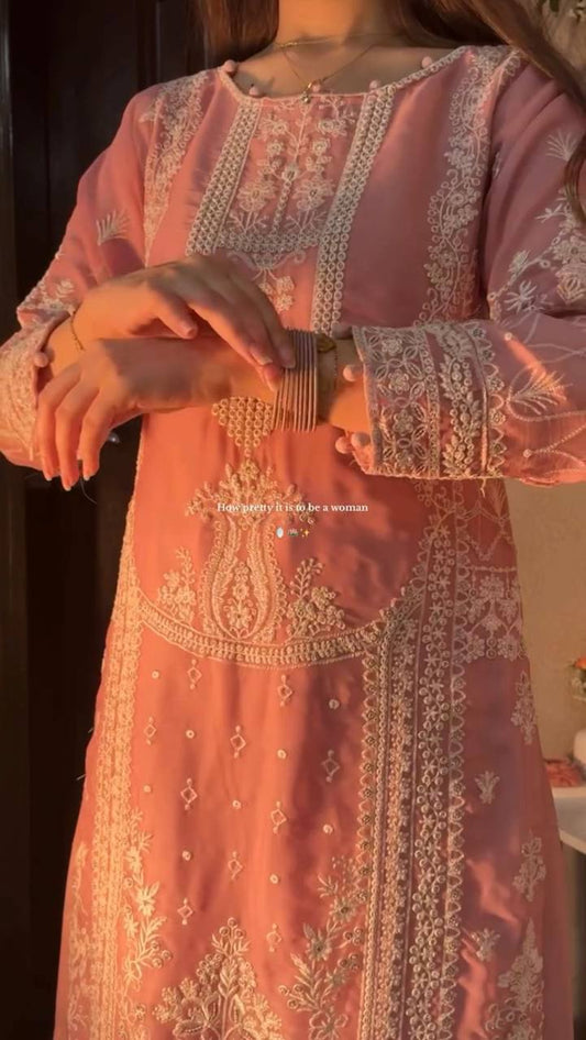 Georgette 3-Piece Palazzo Set with Dupatta and Sequence Embroidery Work