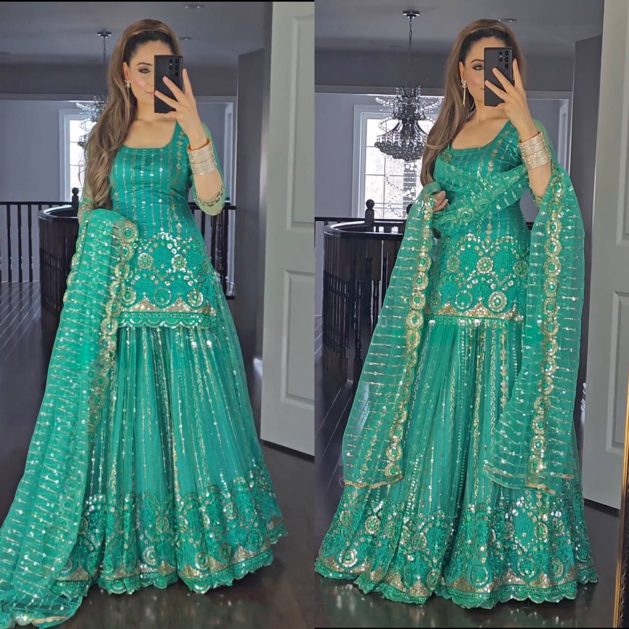 Designer Faux Georgette Heavy Embroidered Lehenga Set with Dupatta – Party Wear Collection