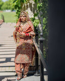 Premium Heavy Crepe Silk Punjabi Suit Set with Farshi Salwar & Embroidery Dupatta