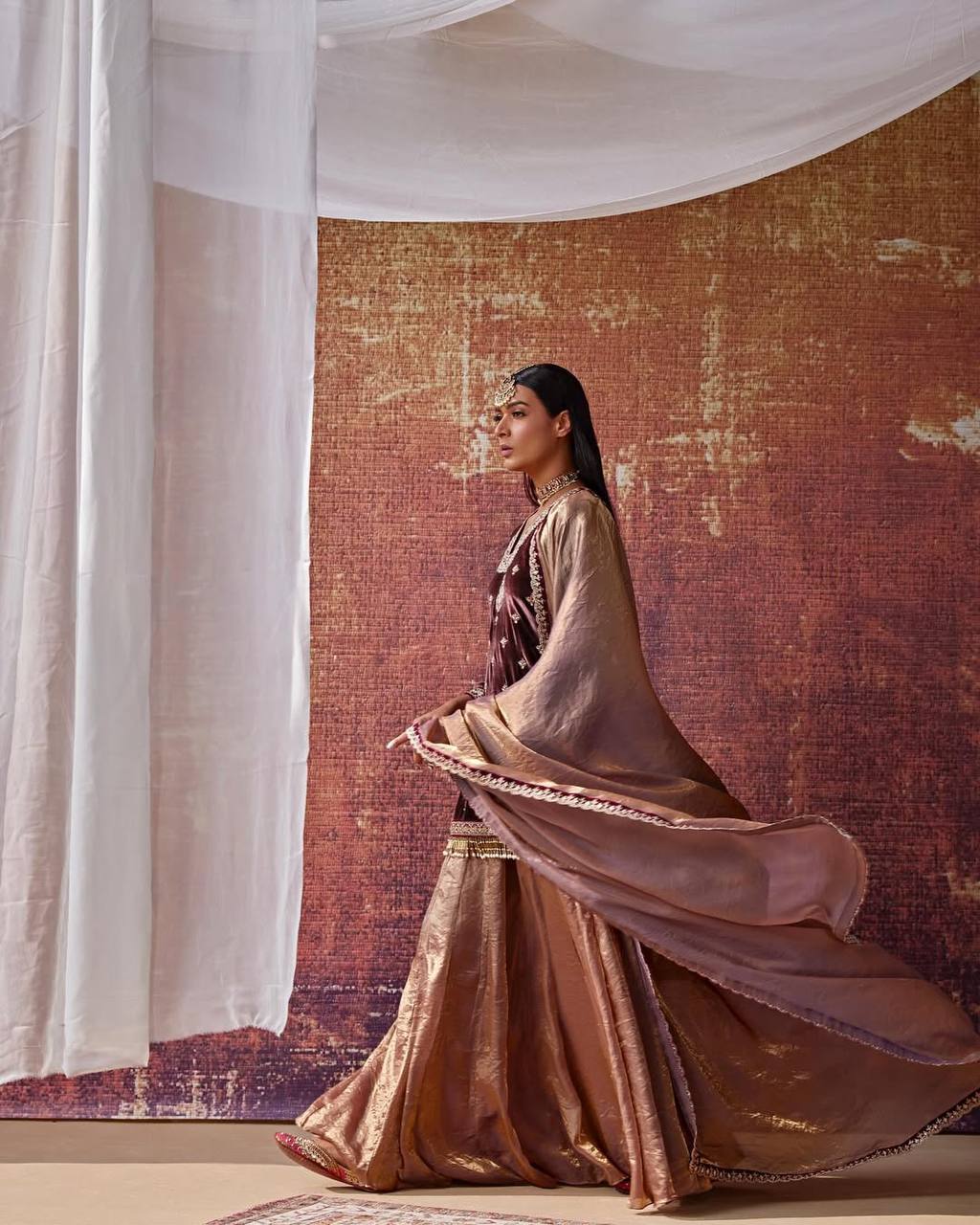 Designer Velvet Top with Fandy Crushi Silk Lehenga Palazzo & Embroidered Dupatta | Premium Party Wear Set