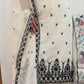 Premium White & Black Maska Cotton Silk Suit with Embroidery & Dupatta
