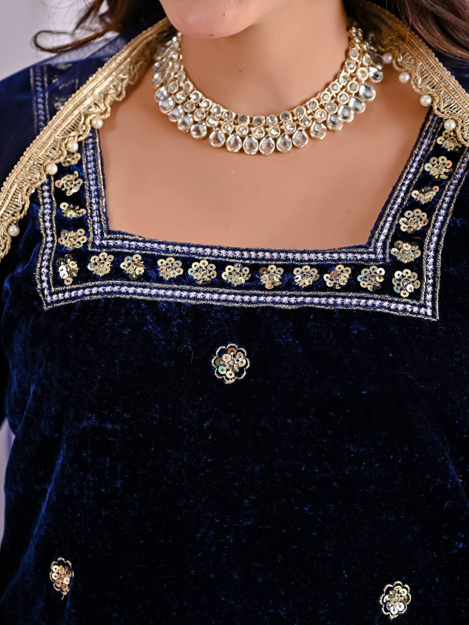 Premium Heavy Velvet Embroidered Suit with Pant & Net Dupatta | Party & Wedding Wear