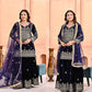 Premium Velvet Embroidered Sharara Suit with Butterfly Net Dupatta | Party & Wedding Wear