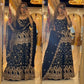 Premium Black Chinnon Silk Sharara Set with Heavy Sequence Embroidery & Dupatta