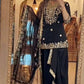 Designer Black Embroidered Farshi Salwar Suit with Heavy Dupatta – Premium Party Wear