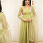 Elegant Pastel Green Embroidered Anarkali Suit With Net Dupatta – Festive & Wedding Wear
