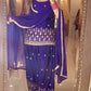 Designer Chinnon Silk Embroidered Dhoti Salwar Suit with Dupatta | Party Wear Set