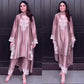 “Embroidered kurta set in mauve pink with cutwork sleeves – full outfit”