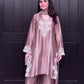 “Designer satin silk kurta with matching embroidered pants – party wear”
