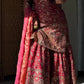 Premium Designer Fandy Crushi Silk Sharara Palazzo Set With Heavy Embroidery Work (Fully Stitched)
