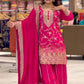 Premium Heavy Chinnon Silk Embroidered Sharara Palazzo Suit with Dupatta | Party Wear Set