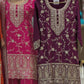 Premium Heavy Chinnon Silk Embroidered Sharara Palazzo Suit with Dupatta | Party Wear Set