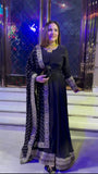 Designer Party Wear Natural Crepe Gown with Dupatta – Heavy 5mm Sequence & Embroidery Work