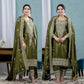 Premium Chinnon Silk Embroidered Suit Set with Pant & Dupatta – Party Wear Collection