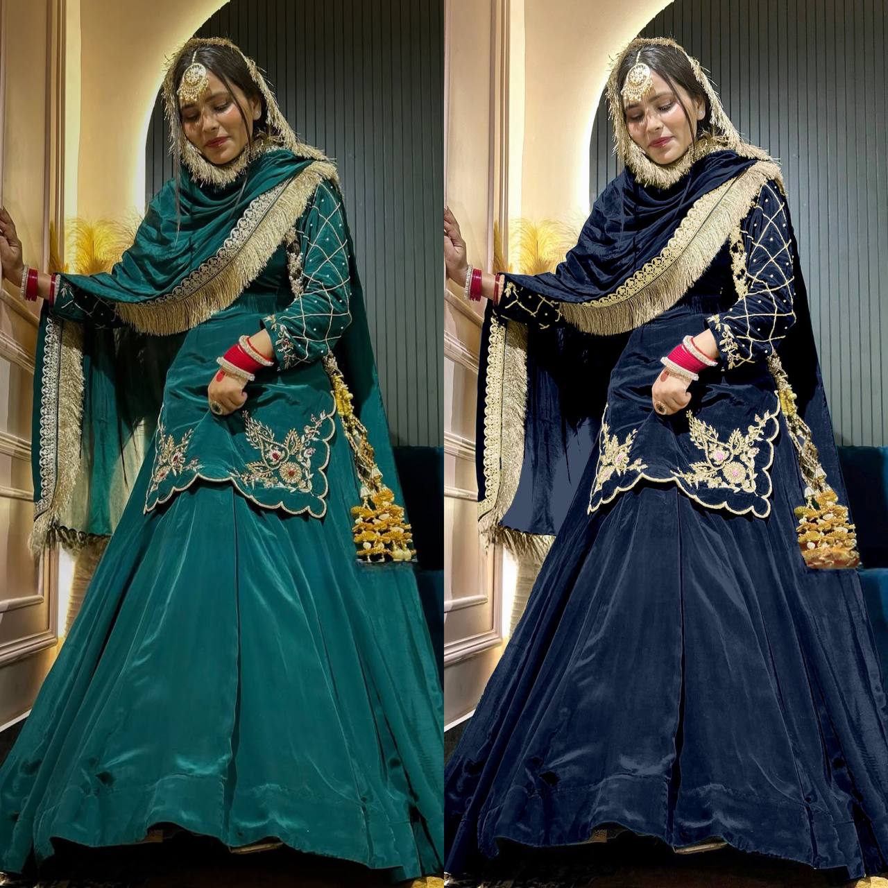 Natural Crepe Silk Heavy Embroidered Top & Lehenga With Dupatta – Premium Party Wear Set