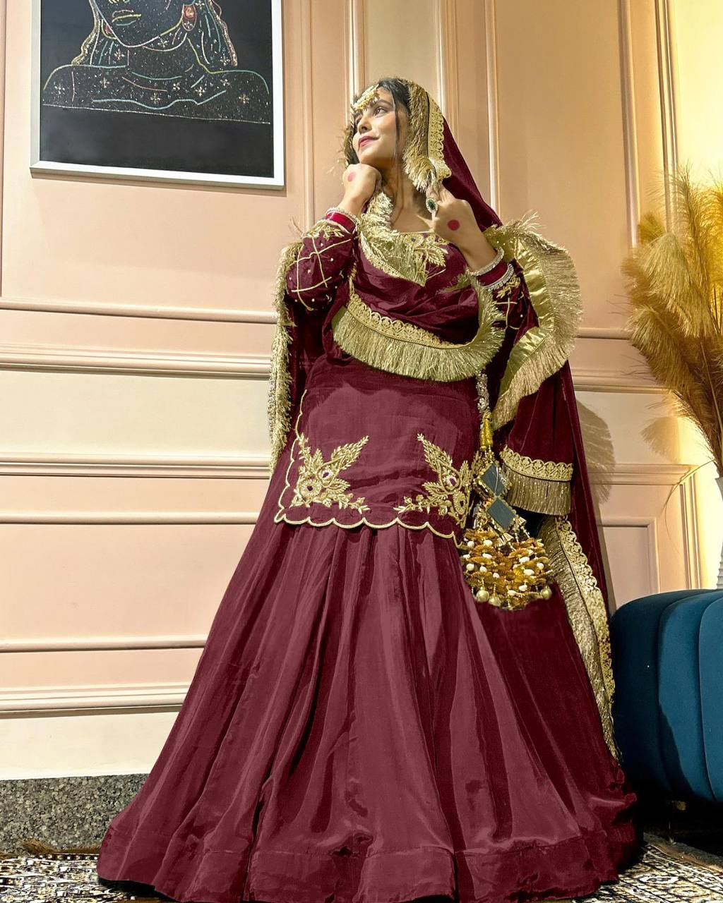 Natural Crepe Silk Heavy Embroidered Top & Lehenga With Dupatta – Premium Party Wear Set
