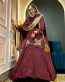 Natural Crepe Silk Heavy Embroidered Top & Lehenga With Dupatta – Premium Party Wear Set