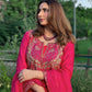 Designer Pure Chinnon Silk Embroidered Pink Suit Set with Organza Dupatta – Premium Party Wear for Women