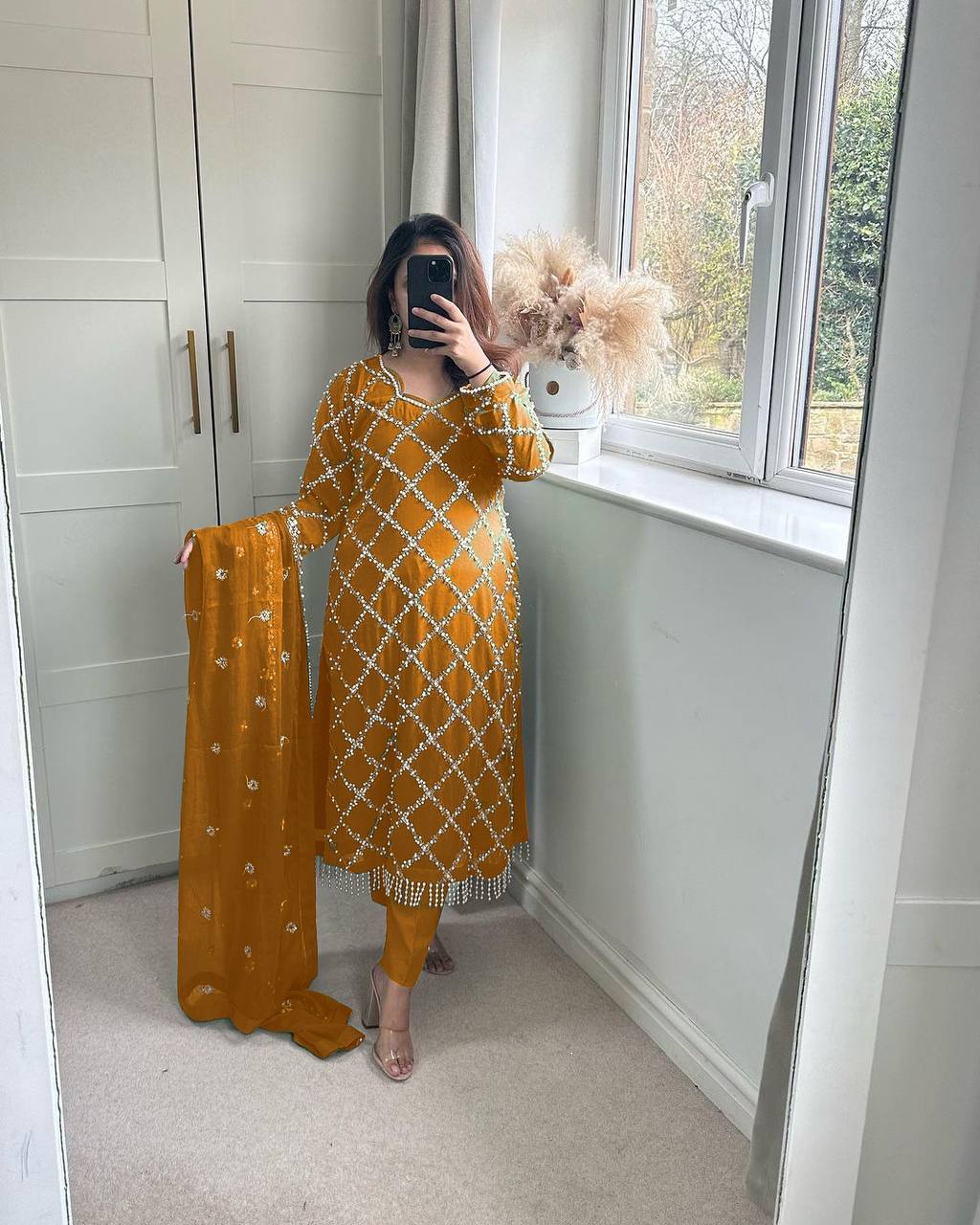 Designer Faux Georgette Heavy Sequence Embroidered Suit with Dupatta – 11 Colors | Party Wear Set