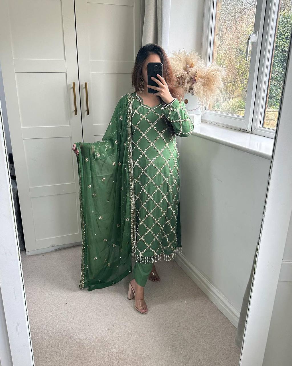 Designer Faux Georgette Heavy Sequence Embroidered Suit with Dupatta – 11 Colors | Party Wear Set